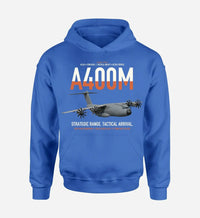 Thumbnail for Airbus A400M Atlas design on blue double-side hoodie, single-side print