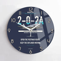 Thumbnail for Martin 2-0-2A design on navy blue no frame wall clock