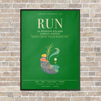 Thumbnail for La Reunion Roland Garros Airport RUN - Canvas Framed - Green