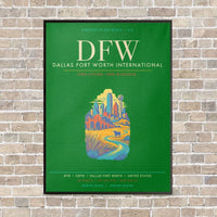 Thumbnail for Dallas Fort Worth International Airport DFW - Canvas Framed - Green