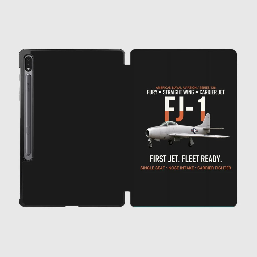 FJ-1 Fury First Fury Straight Wing design on black samsung tablet tablet case