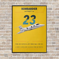 Thumbnail for Bombardier Learjet 23 vertical canvas print - framed - yellow background
