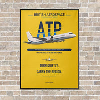 Thumbnail for British Aerospace ATP vertical canvas print - framed - yellow background
