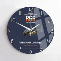 Thumbnail for Robinson R66 design on navy blue no frame wall clock