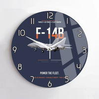 Thumbnail for F-14B Tomcat Power The Fleet design on navy blue no frame wall clock