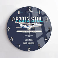 Thumbnail for Tecnam P2012 STOL design on navy blue no frame wall clock