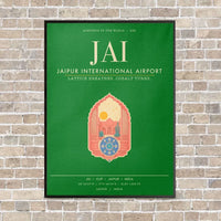 Thumbnail for Jaipur International Airport JAI - Canvas Framed - Green