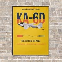 Thumbnail for KA-6D Intruder vertical canvas print - framed - yellow background
