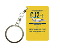 Thumbnail for Cessna Citation CJ2+ design on yellow designed key chain, double-side print