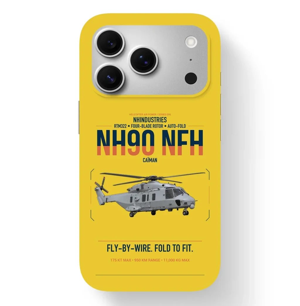 NHIndustries NH90 NFH Caïman design on yellow magsafe iphone case, for iPhone 17 Pro