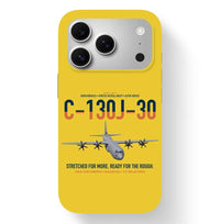 Thumbnail for C-130J-30 Super Hercules design on yellow magsafe iphone case, for iPhone 17 Pro