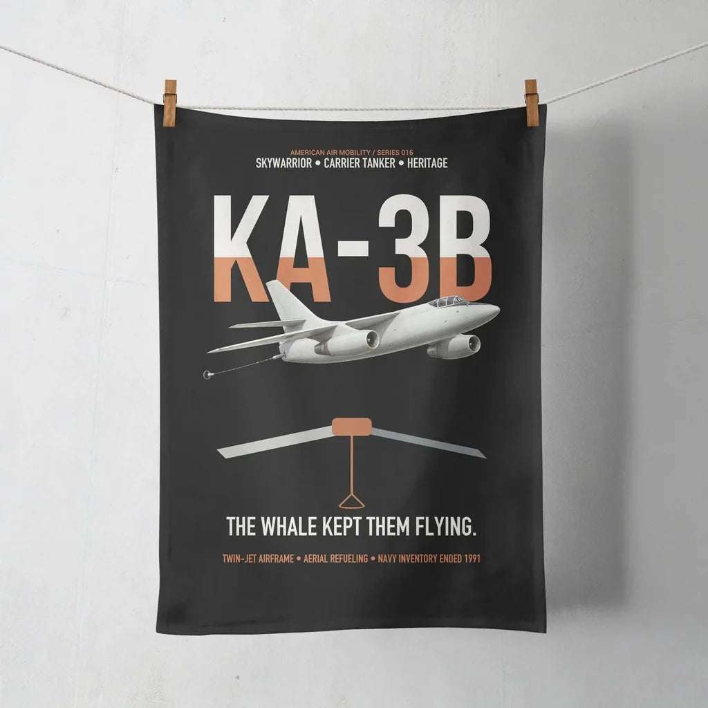 KA-3B Skywarrior design on black towel