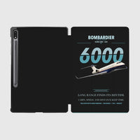 Thumbnail for Bombardier Global 6000 design on black samsung tablet tablet case