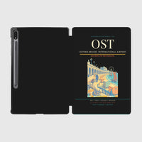 Thumbnail for Ostend-Bruges International Airport (OST) design on black samsung tablet tablet case