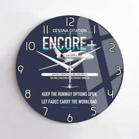 Thumbnail for Cessna Citation Encore+ design on navy blue no frame wall clock