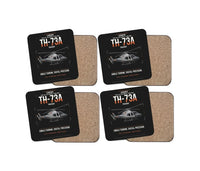 Thumbnail for Leonardo TH-73A Thrasher design on black 4 pieces set coaster