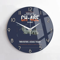 Thumbnail for Boeing Vertol CH-46E Sea Knight design on navy blue no frame wall clock