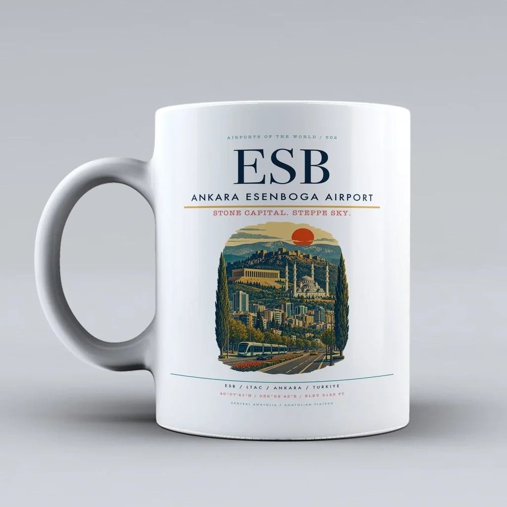 Ankara Esenboga Airport ESB Mug - White