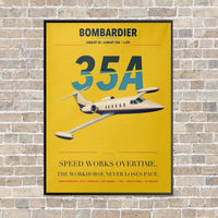 Thumbnail for Bombardier Learjet 35A vertical canvas print - framed - yellow background