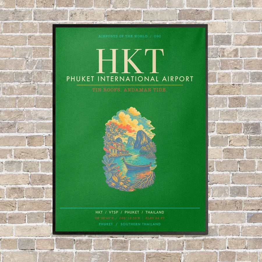 Phuket International Airport HKT - Canvas Framed - Green