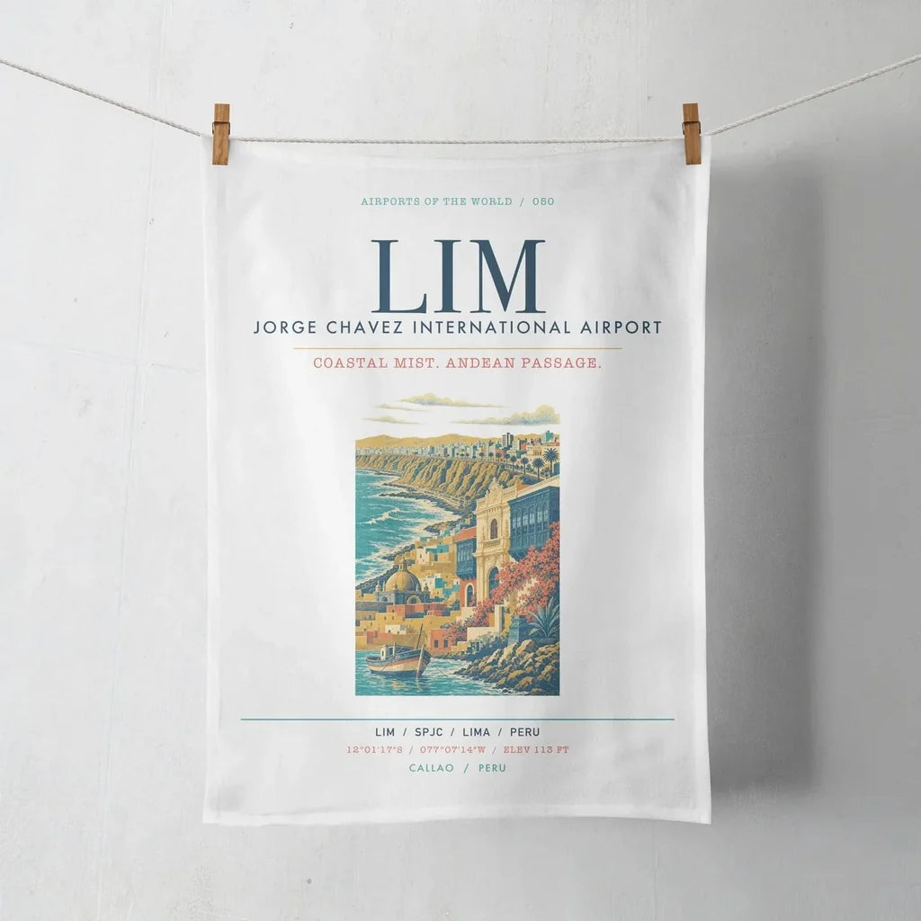 Lima Jorge Chavez International Airport (LIM) design on white towel