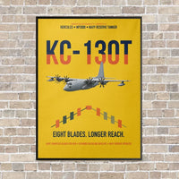 Thumbnail for KC-130T NP2000 vertical canvas print - framed - yellow background