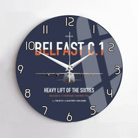 Thumbnail for Short Belfast C.1 design on navy blue no frame wall clock