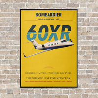 Thumbnail for Bombardier Learjet 60XR vertical canvas print - framed - yellow background
