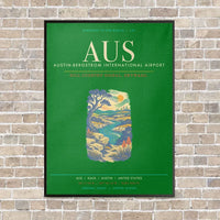 Thumbnail for Austin-Bergstrom International Airport AUS - Canvas Framed - Green