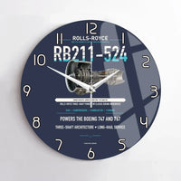 Thumbnail for RB211-524 design on navy blue no frame wall clock