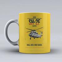 Thumbnail for Kaman SH-2F Seasprite design on yellow ceramic mug, double-side print