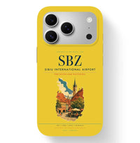 Thumbnail for Sibiu Airport (SBZ) design on yellow iPhone 17 Pro MagSafe case