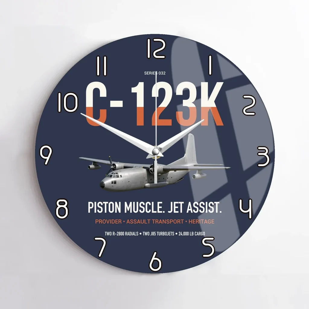 C-123K Provider design on navy blue no frame wall clock