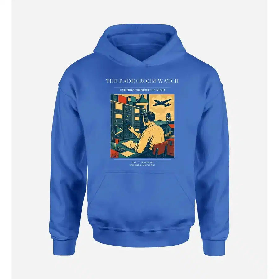 VINTAGE G4514 - The Radio Room Watch - Premium Hoodie design on blue premium