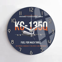 Thumbnail for KC-135Q Blackbird Tanker design on navy blue no frame wall clock