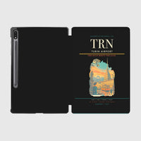 Thumbnail for Turin Airport (TRN) design on black samsung tablet tablet case