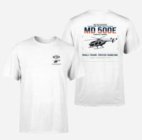 Thumbnail for MD Helicopters MD 500E design on white t-shirt, double-side print