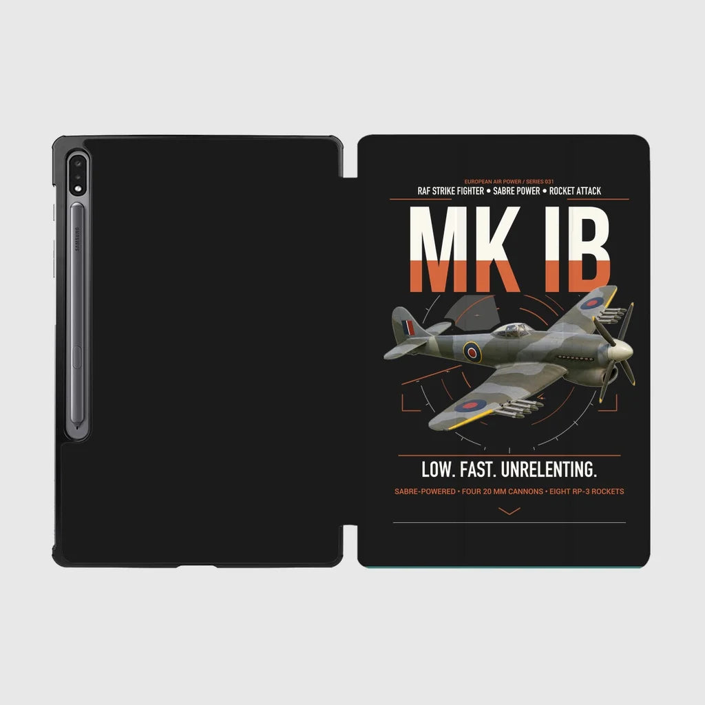 Hawker Typhoon Mk IB design on black samsung tablet tablet case