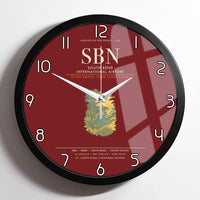 Thumbnail for South Bend International Airport SBN Wall-Clock Framed - Dark Red