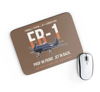 Thumbnail for FR-1 Fireball Prop in Front Jet in Back design on brown rectangle mouse pad