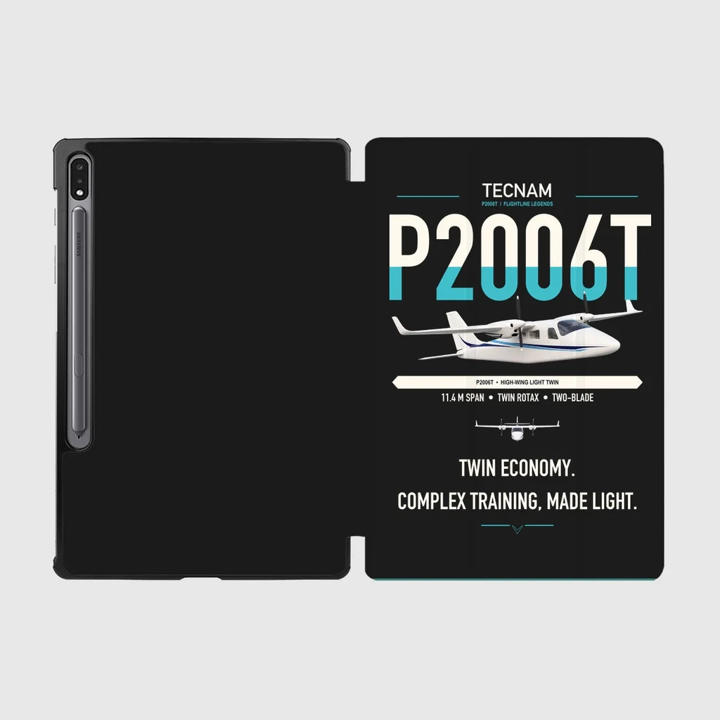 Tecnam P2006T design on black samsung tablet tablet case