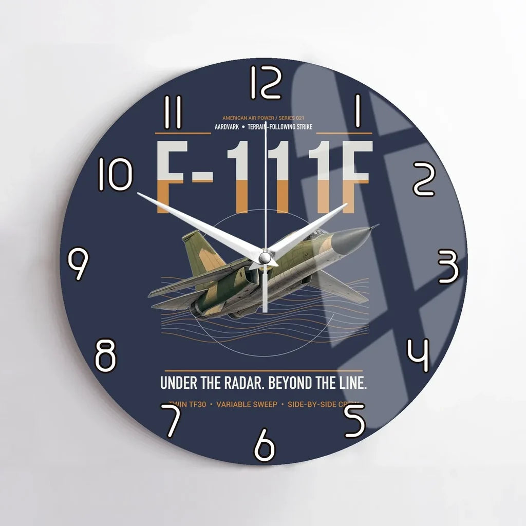F-111F Aardvark design on navy blue no frame wall clock