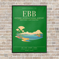 Thumbnail for Entebbe International Airport EBB - Canvas Framed - Green