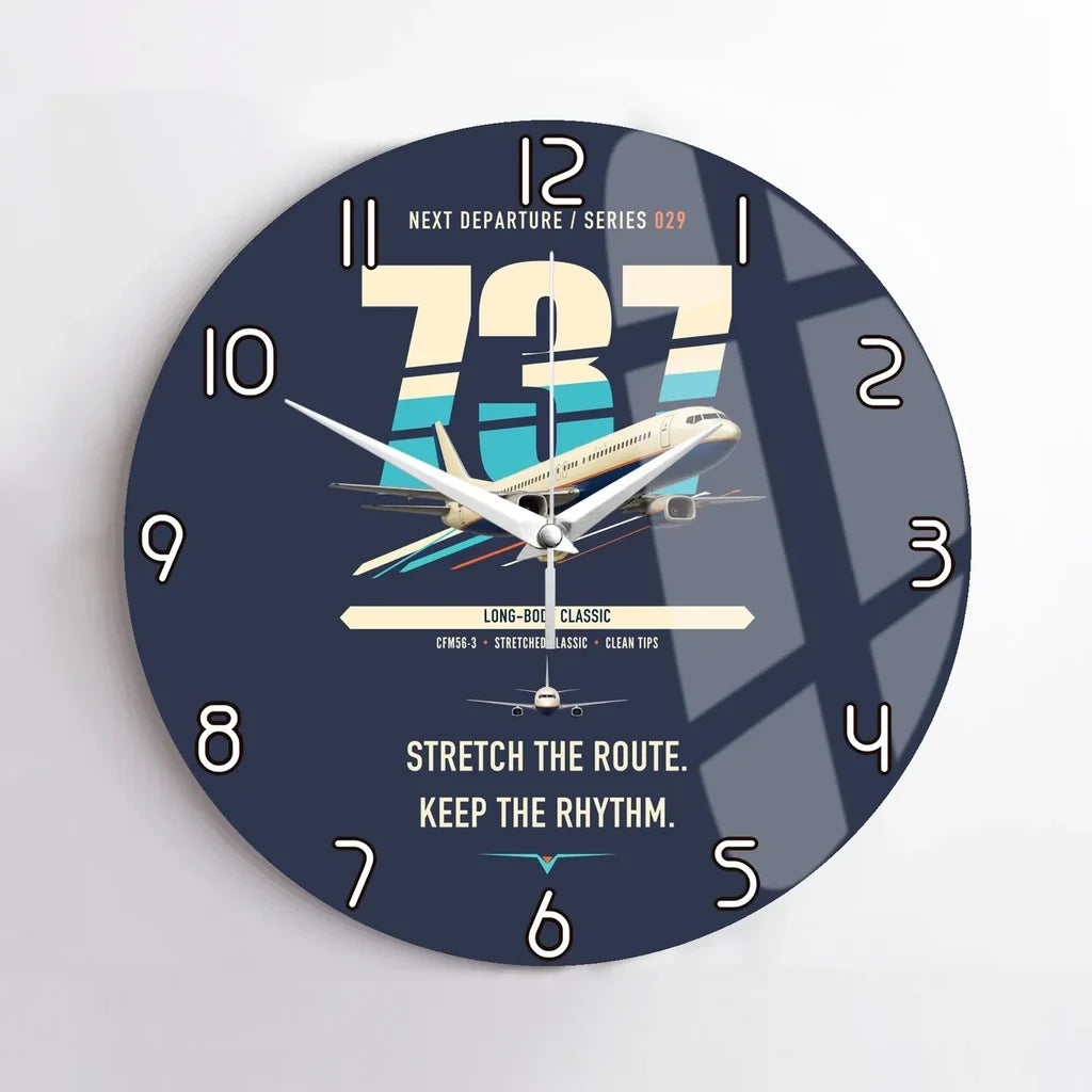 Boeing 737-400 Classic design on navy blue no frame wall clock