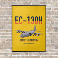 Thumbnail for EC-130H Compass Call vertical canvas print - framed - yellow background