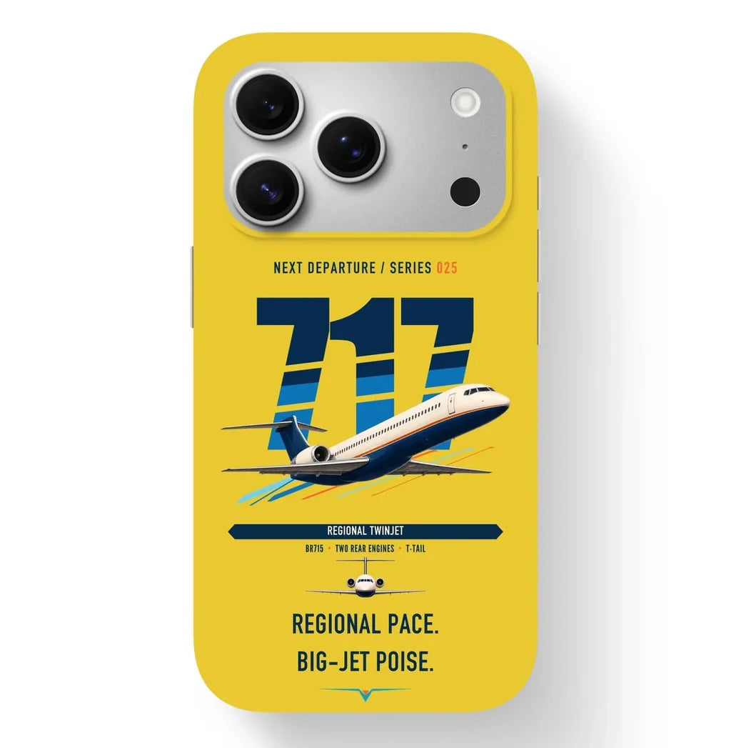 Boeing 717-200 design on yellow magsafe iphone case