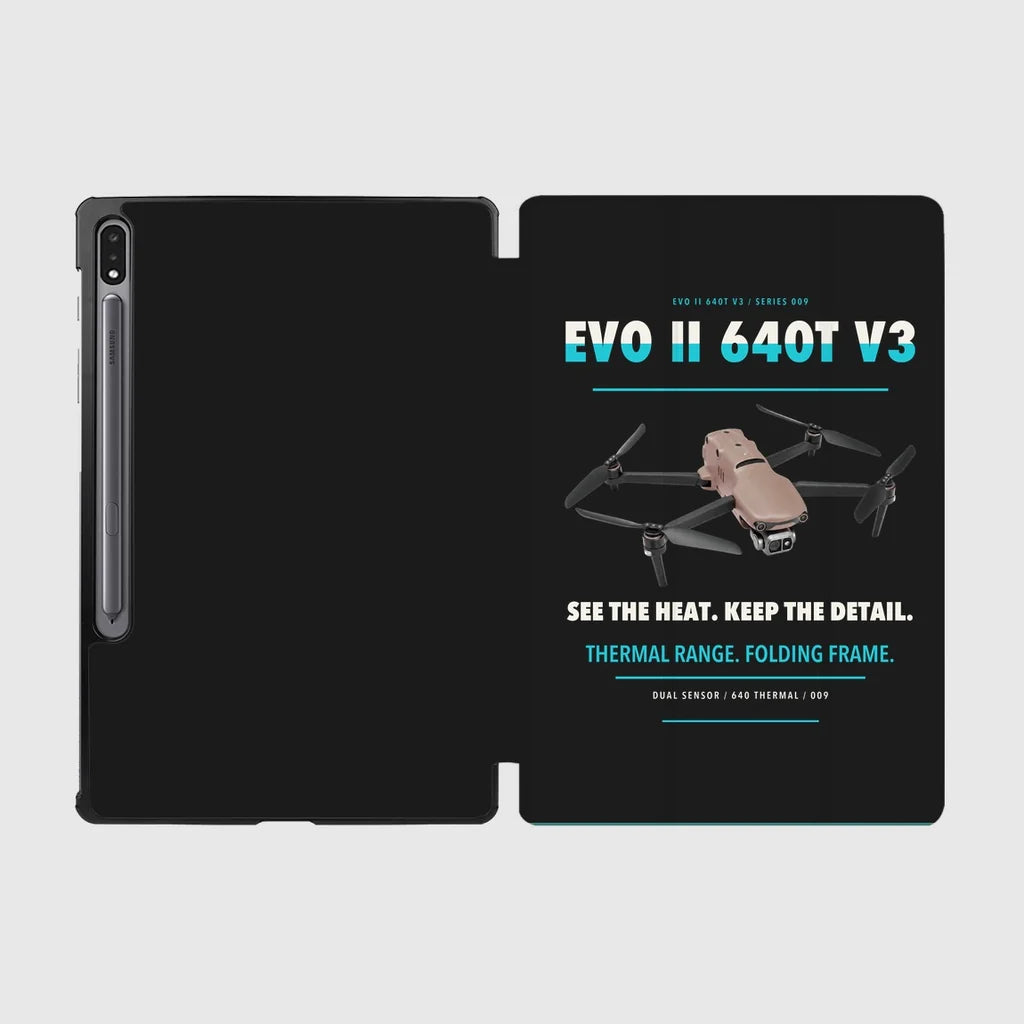 Autel EVO II Dual 640T V3 design on black samsung tablet tablet case