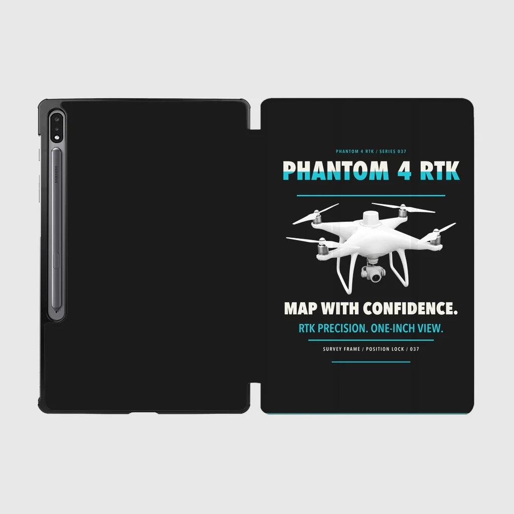 DJI Phantom 4 RTK design on black samsung tablet tablet case