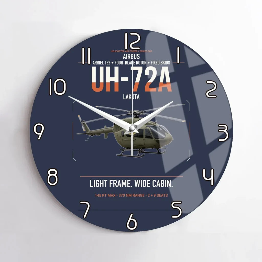 Airbus UH-72A Lakota design on navy blue no frame wall clock