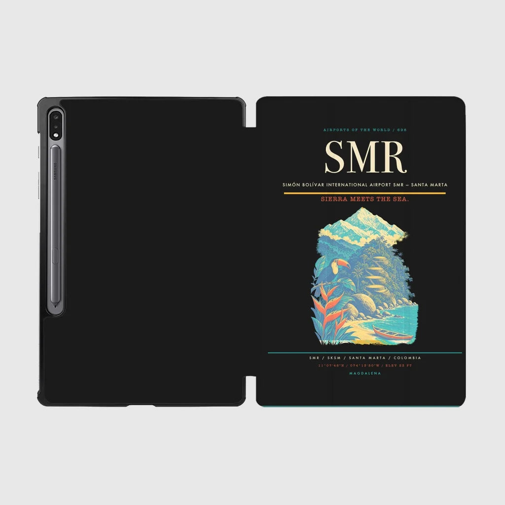 Simón Bolívar International Airport (SMR) design on black samsung tablet tablet case